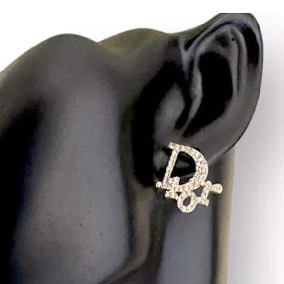 Christian Dior Gold and CZ Button Stud Earrings (CDXX020) - Picture 4 of 4